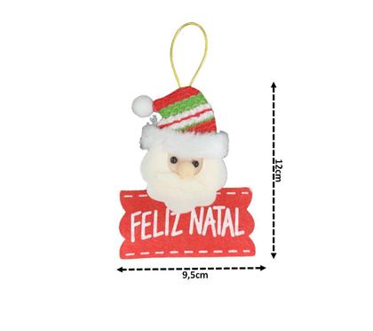 Imagem de Kit Carinha Papai Noel Placa Feliz Natal Pelúcia 12cm  8 Unidades - Master Christmas