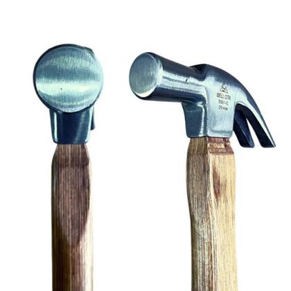 Imagem de Kit Carpinteiro Martelo 29mm Cabo Longo Super Pro Com Martelo 29mm Cabo Curto Bellota Cabeça Em Aço.