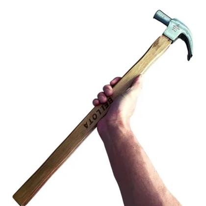 Imagem de Kit Carpinteiro Martelo 29mm Cabo Longo Super Pro Com Martelo 29mm Cabo Curto Bellota Cabeça Em Aço.
