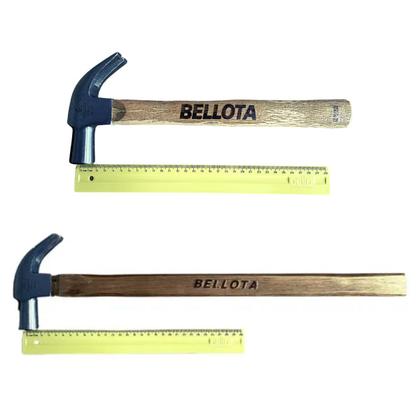 Imagem de Kit Carpinteiro Martelo 29mm Cabo Longo Super Pro Com Martelo 29mm Cabo Curto Bellota Cabeça Em Aço.