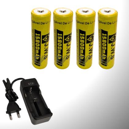 Imagem de Kit Carregador 1 Carga + 4 Cargas 15800mAh 3.7V P/ Lanternas