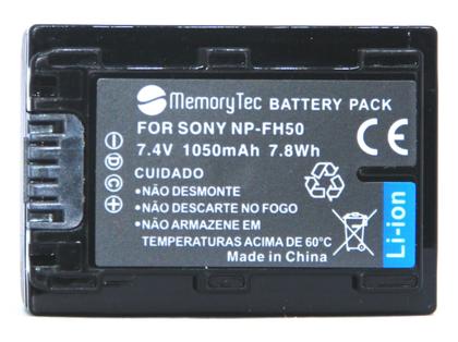 Imagem de KIT Carregador + 2 Baterias NP-FH50 1050mAh para Sony DCR-DVD106, DCR-DVD208, DCR-DVD306, DCR-HC37, DCR-HC38