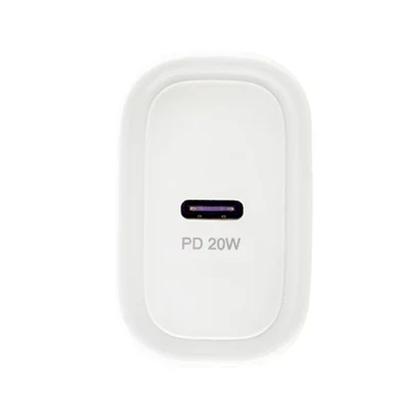 Imagem de Kit Carregador De Parede Ultra Rápido Com 1 Saída USB-C Power Delivery 20W + Cabo USB-C + USB-C I2GO 1,5m 3A Branco