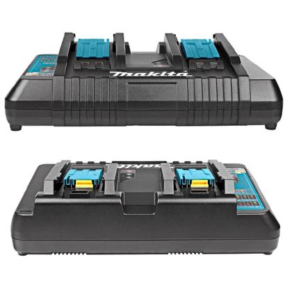 Imagem de Kit Carregador Duplo DC18RD 127V + 2 Baterias 18V 5Ah - MAKITA
