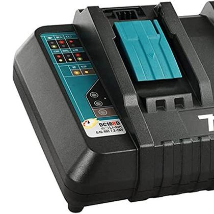 Imagem de Kit Carregador Duplo DC18RD 127V + 2 Baterias 18V 5Ah - MAKITA