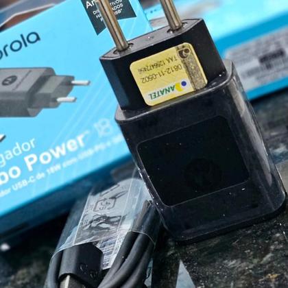 Imagem de Kit Carregador Motorola 18W Turbo Power Original Global