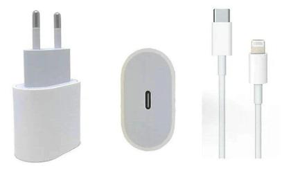 Imagem de Kit Carregador Para Celular Ios Cabo Lightning 1m + Fonte Tipo-c 25w Turbo LE-357 Lehmox