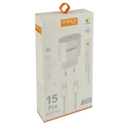 Imagem de Kit Carregador Turbo 30w 6.1 A Tipo-C  CA37-3 Tipo-C A'Gold