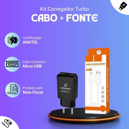 Imagem de Kit Carregador TURBO compatível com REALME C30S / Micro USB V8 e Fonte