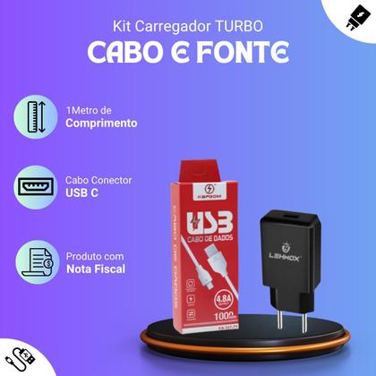Imagem de Kit Carregador Turbo compatível com Samsung A30s / Cabo USB C e Fonte