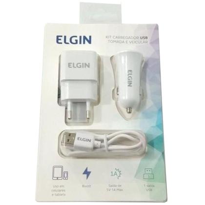Imagem de Kit Carregadores USBs Tomada e Veicular com Cabo 1m