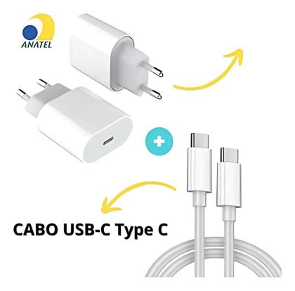 Imagem de Kit Carregamento 35W USB-C  Fonte + Cabo 1m  Compatível com Smartphones USB-C PRO