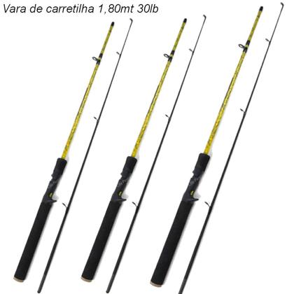 Imagem de Kit Carretilha 19 Rolamentos Com Vara 1,80mts Com 4 Iscas Zig Zara e Linha Multi