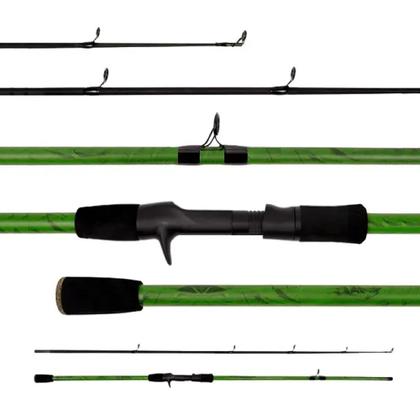 Imagem de Kit Carretilha 19 Rolamentos Com Vara 1,80mts Com 4 Iscas Zig Zara e Linha Multi