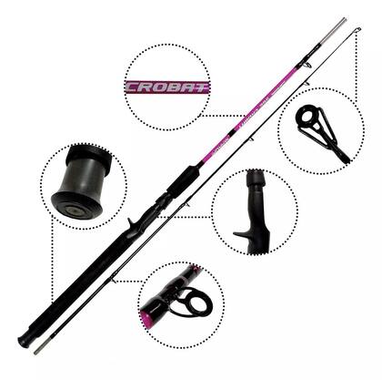 Imagem de Kit carretilha + vara crobat rosa