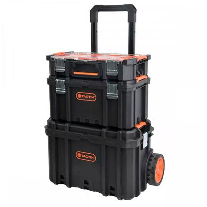 Kit Carrinho Caixa Ferramentas Modular Alça Telescópica - Tactix