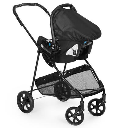 Imagem de Kit carrinho de bebê napoli com bebê conforto grid galzerano