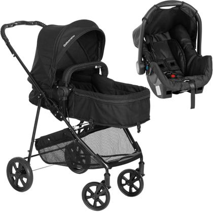 Imagem de Kit carrinho de bebê napoli com bebê conforto grid galzerano