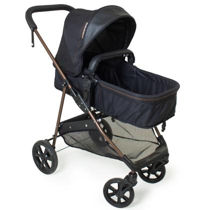 Imagem de Kit Carrinho de Bebê Napoli Com Moisés Preto Cobre 1446ptc Travel System Com Bebê Conforto e Adaptadores Galzerano