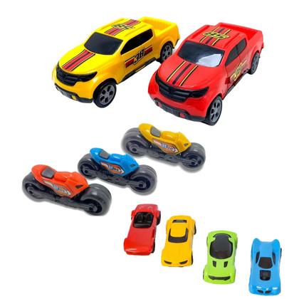 Kit Carrinho Motinha Brinquedo Infantil Criança Barato Meninos 9 Peças - Bs toys Imagem de Kit Carrinho Motinha Brinquedo Infantil Criança Barato Meninos 9 Peças