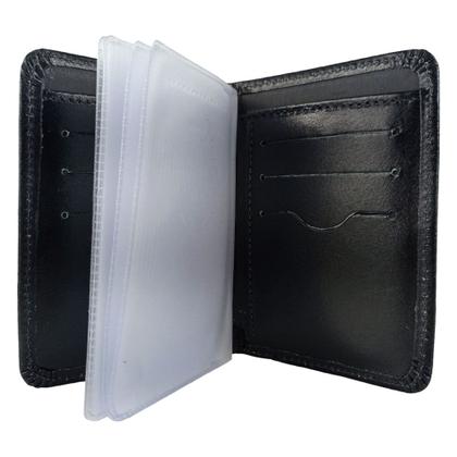 Imagem de Kit Carteira Preta Masculina Pequena Com Divisória E Óculos Escuro Retangular Com Proteção Solar Uv400 Aro Fosco MD-40