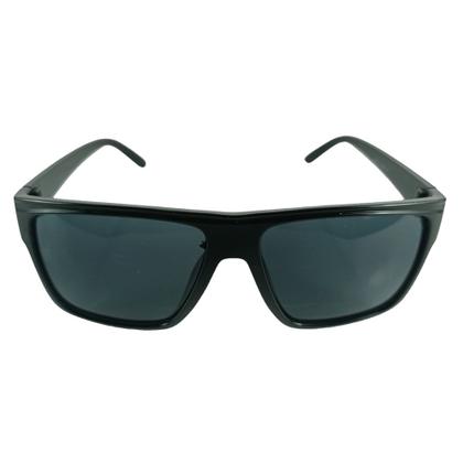 Imagem de Kit Carteira Preta Masculina Pequena Com Divisória E Óculos Escuro Retangular Com Proteção Solar Uv400 Aro Fosco MD-40