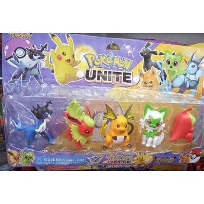 Imagem de Kit cartela com 5 bonecos Pokemon Unite