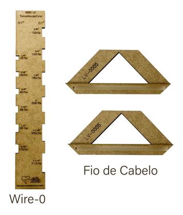 Imagem de Kit Cartonagem Fio De Cabelo Gabarito Régua Esquadro Wire-o