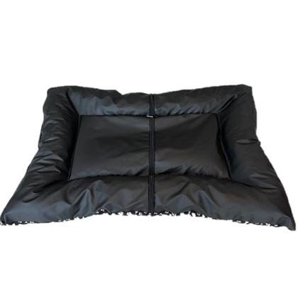 Imagem de Kit Casa Cachorros Gato N4 Azul + Caminha Colchão Acolchoado