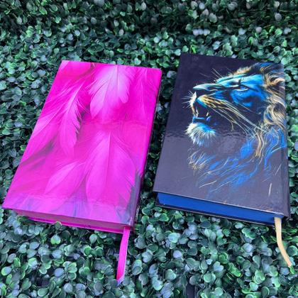 Imagem de Kit Casal 2 Bíblias Fé Rosa Feminina e Fé Azul Masculina Edifica LETRA MÉDIA Com Harpa e Índice ARC