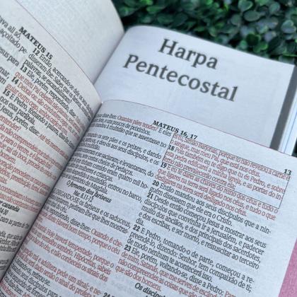 Imagem de Kit Casal 2 Bíblias Yeshua Rosa e Yeshua Lateral Preta Edifica LETRA MÉDIA Com Harpa e Índice ARC