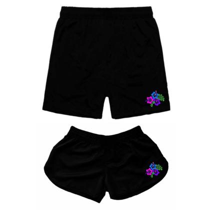 Imagem de Kit Casal Bermudas Moda Praia Shorts Combinando Estampados