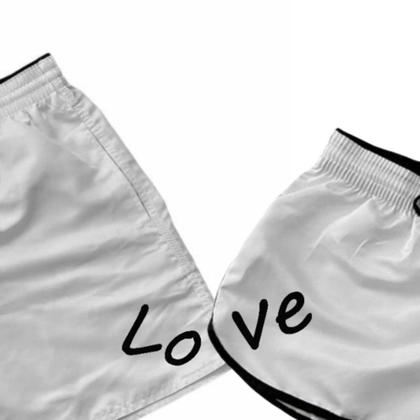 Imagem de Kit Casal Com 4 Shorts Adultos Bermudas Tactel Moda Praia Feminino e Masculino