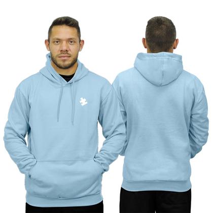 Imagem de Kit Casal Moletom 2 Blusas Canguru com Bolso e Capuz Quebra Cabeça