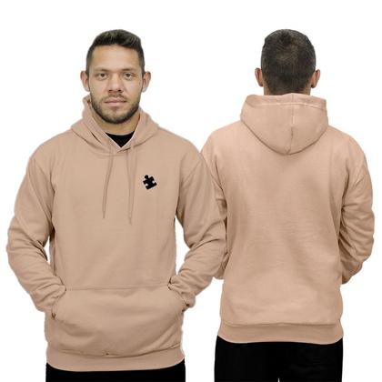 Imagem de Kit Casal Moletom 2 Blusas Canguru com Bolso e Capuz Quebra Cabeça