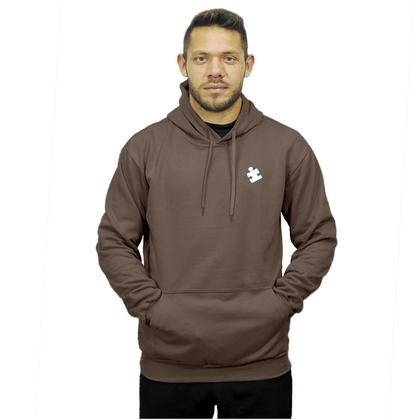 Imagem de Kit Casal Moletom 2 Blusas Canguru com Bolso e Capuz Quebra Cabeça