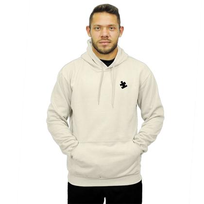 Imagem de Kit Casal Moletom 2 Blusas Canguru com Bolso e Capuz Quebra Cabeça