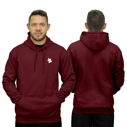 Imagem de Kit Casal Moletom 2 Blusas Canguru com Bolso e Capuz Quebra Cabeça