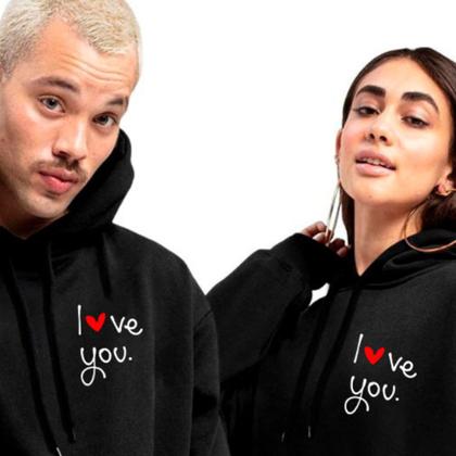 Imagem de Kit Casal Moletom Blusa Capuz Canguru Conjunto Combinando Relaxado