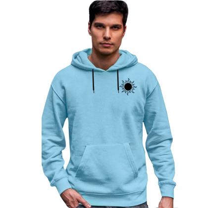 Imagem de Kit Casal Moletom Blusa Capuz Canguru Sol e Lua Combinando Relaxado