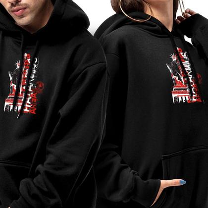 Imagem de Kit Casal Moletom Modelo Canguru Com Capuz Blusa Peluciada