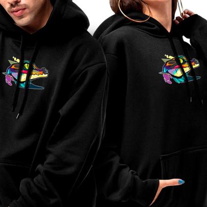 Imagem de Kit Casal Moletom Modelo Canguru Com Capuz Blusa Peluciada