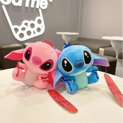 Imagem de Kit Casal Pelucia Stitch E Angel Chaveiro Disney Super Macio