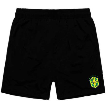 Imagem de Kit Casal Short Seleção Praia Combinando Boné Aba Curva Estampa Brasil