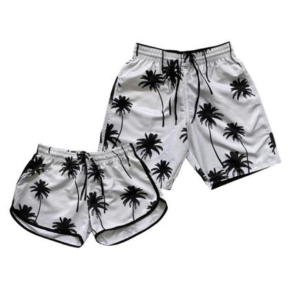 Imagem de Kit Casal Shorts e Bonés Iguais Kit Combinando Namorados Top Moda Praia Viagem