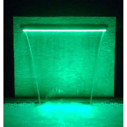 Imagem de Kit Cascata Para Piscina 100cm Embutir Bico Inox Com Led Rgb