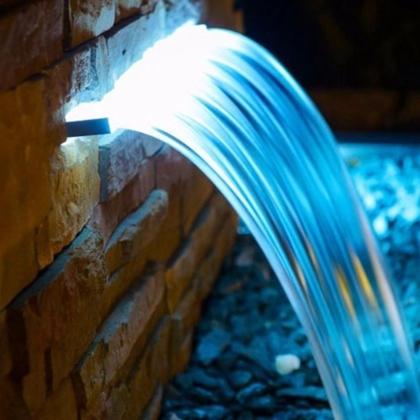 Imagem de Kit Cascata Para Piscina 100cm Embutir Bico Inox Com Led Rgb