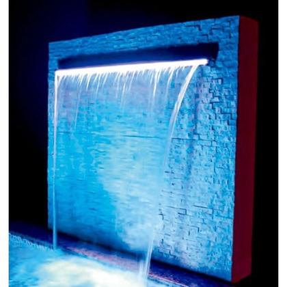 Imagem de Kit Cascata Para Piscina 100cm Embutir Bico Inox Com Led Rgb