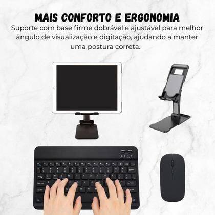 Imagem de Kit Case Bag Alça + Teclado Compativel iPad 10,2 Polegadas Modelo 2021 2020 2019 Geração 9 8 7 iPad 7a, 8a e 9a Geraçã