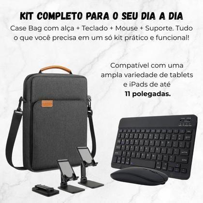Imagem de Kit Case Bag Alça + Teclado Compativel iPad 10,2 Polegadas Modelo 2021 2020 2019 Geração 9 8 7 iPad 7a, 8a e 9a Geraçã